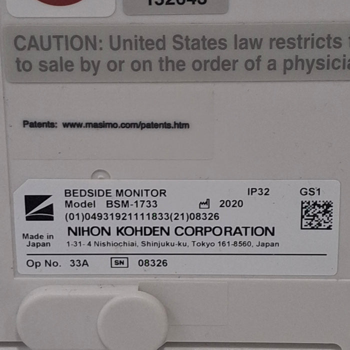 Nihon Kohden Nihon Kohden BSM-1733 Life Scope PT Transport Patient Monitor Patient Monitors reLink Medical