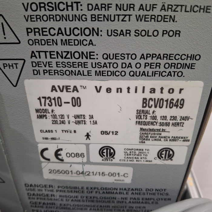 CareFusion CareFusion Avea Ventilator Respiratory reLink Medical
