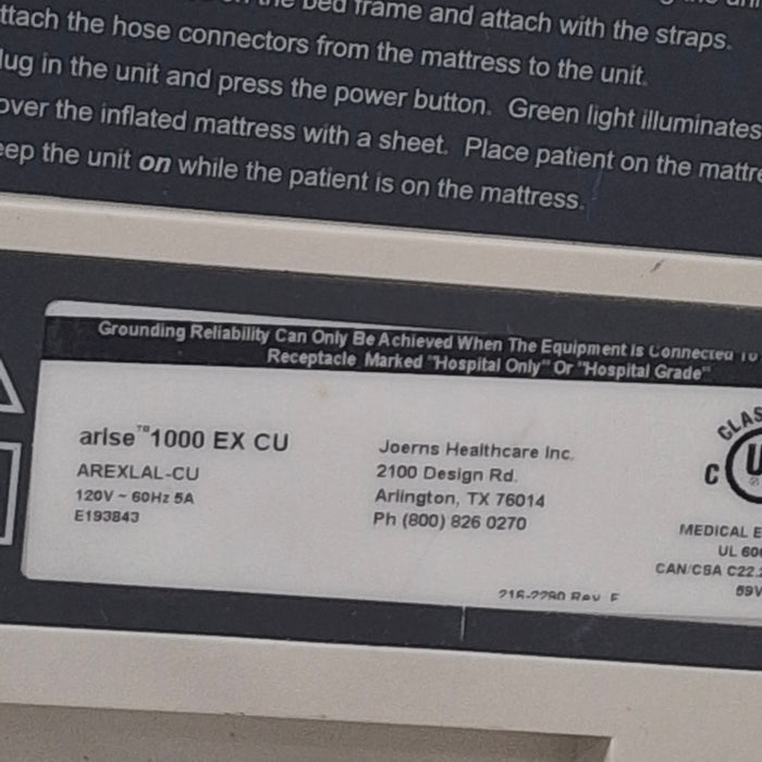 Joerns Healthcare Arise 1000 EX CU Low Air Loss Pressure Relief System