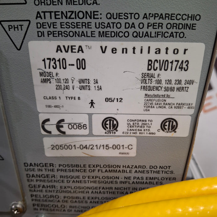 CareFusion CareFusion Avea Ventilator Respiratory reLink Medical