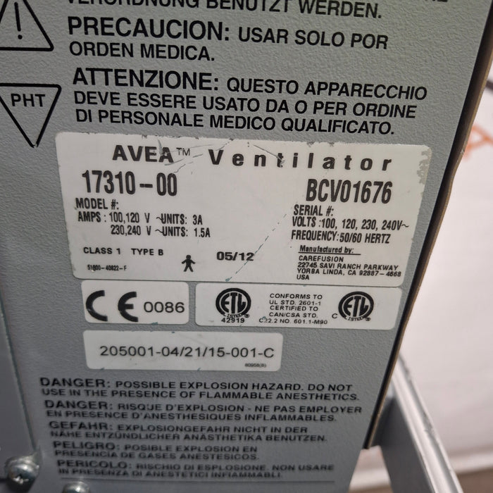 CareFusion CareFusion Avea Ventilator Respiratory reLink Medical