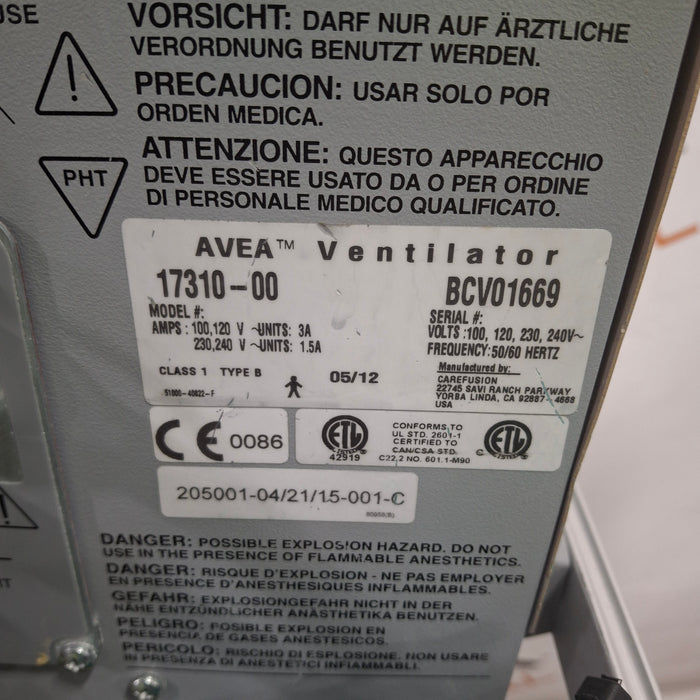CareFusion CareFusion Avea Ventilator Respiratory reLink Medical