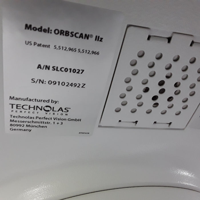 Bausch and Lomb Bausch and Lomb Orbscan IIz Multidimensional Diagnostic System Ophthalmology reLink Medical