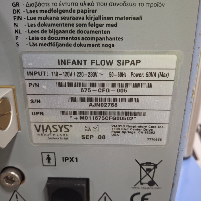 Viasys Healthcare Viasys Healthcare Infant Flow SiPAP Ventilator Respiratory reLink Medical