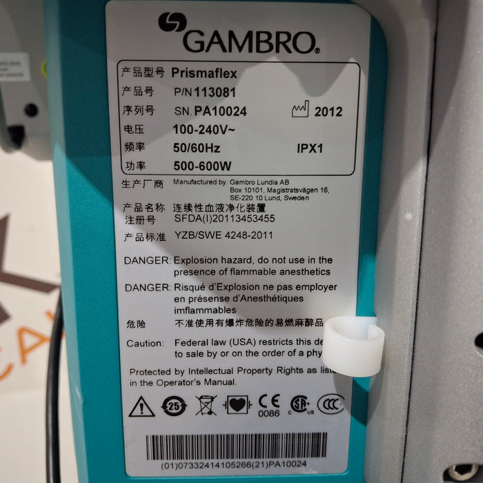 Gambro Gambro Prismaflex Dialysis Machine Dialysis reLink Medical