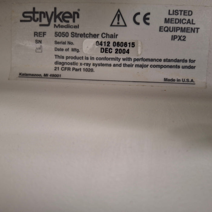 Stryker 5050 Stretcher Chair Gurney Patient Transport