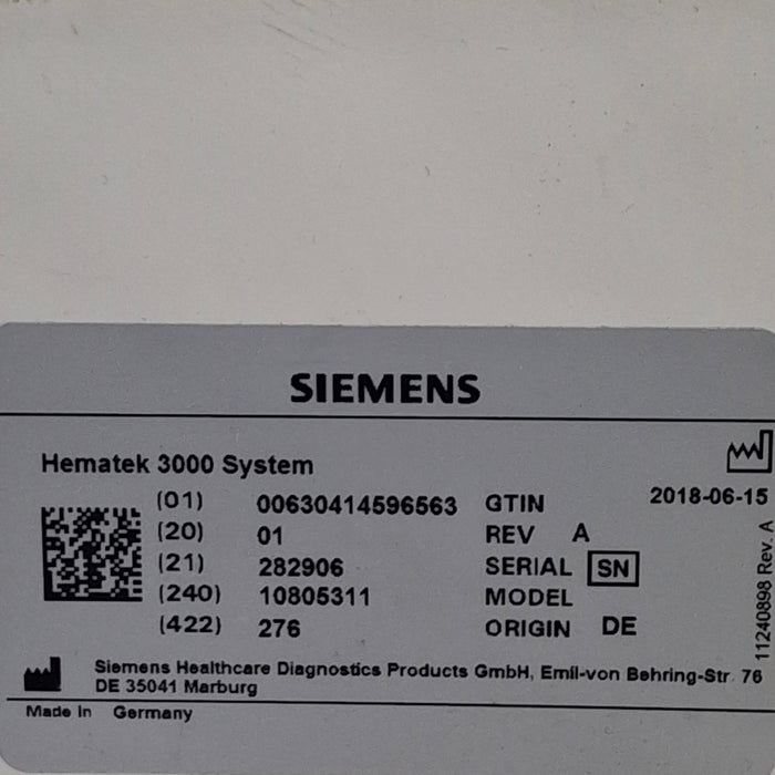 Siemens Hematek 3000 Slide Stainer