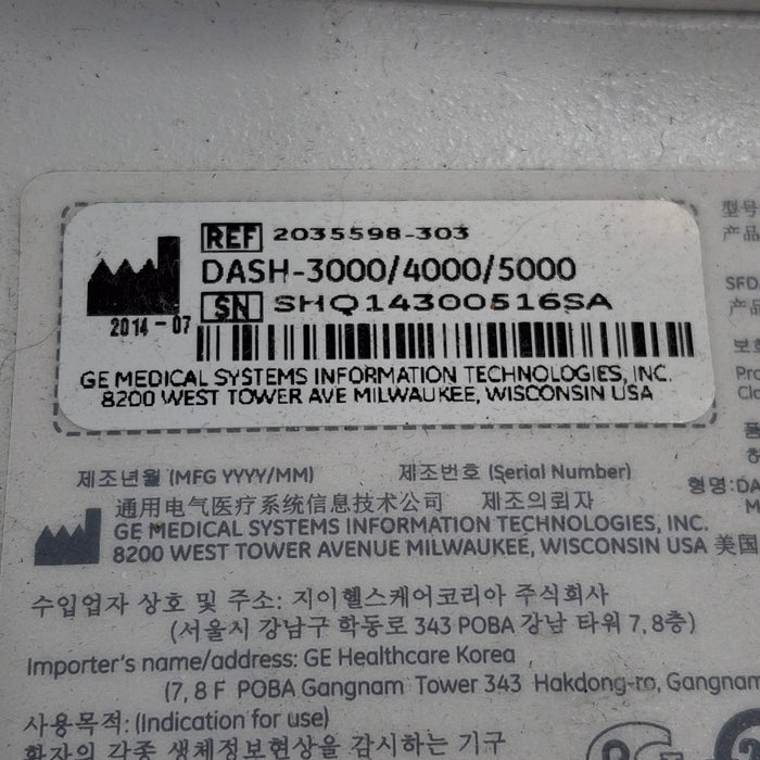 GE Healthcare GE Healthcare Dash 5000 - GE/Nellcor SpO2 Patient Monitor Patient Monitors reLink Medical