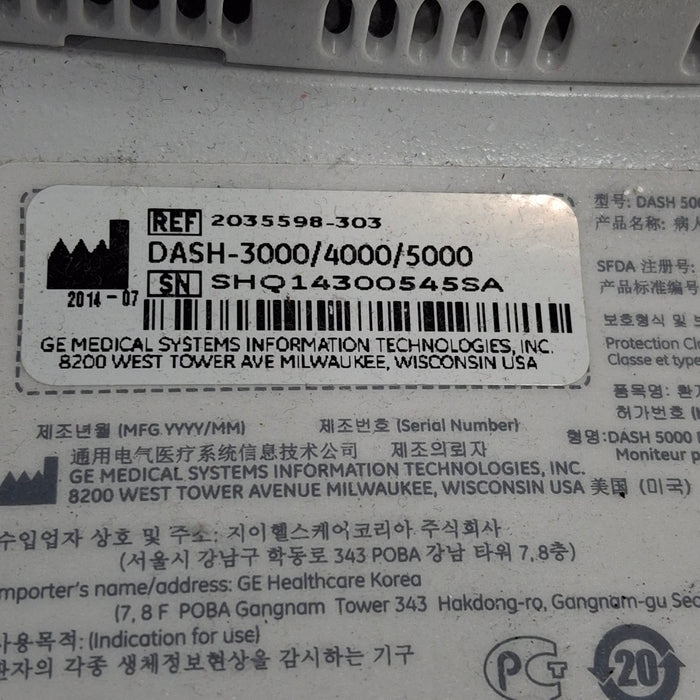 GE Healthcare GE Healthcare Dash 5000 - GE/Nellcor SpO2 Patient Monitor Patient Monitors reLink Medical