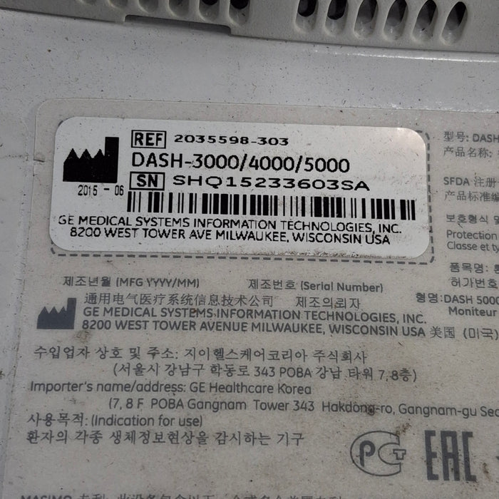 GE Healthcare GE Healthcare Dash 5000 - GE/Nellcor SpO2 Patient Monitor Patient Monitors reLink Medical