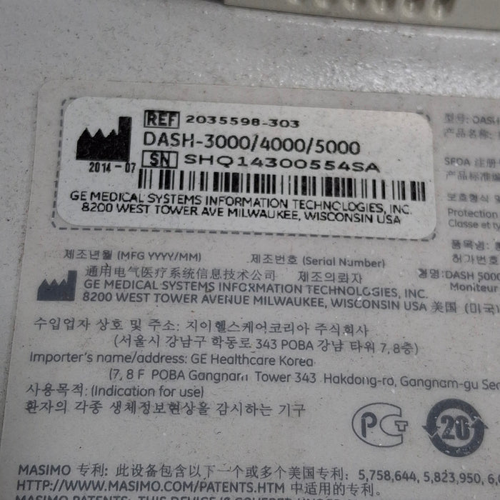 GE Healthcare GE Healthcare Dash 5000 - GE/Nellcor SpO2 Patient Monitor Patient Monitors reLink Medical