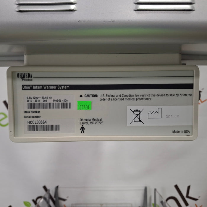 Ohmeda Medical Ohmeda Medical Ohio Model 4400 Infant Warmer Infant Warmers and Incubators reLink Medical