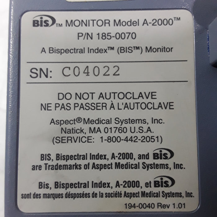 Aspect Medical Systems A-2000 Bispectral Index Monitor