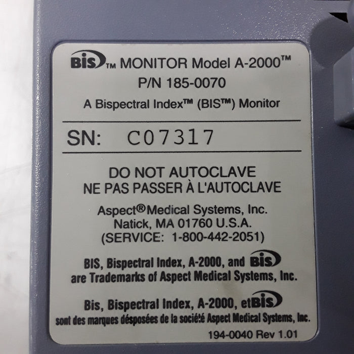 Aspect Medical Systems A-2000 Bispectral Index Monitor