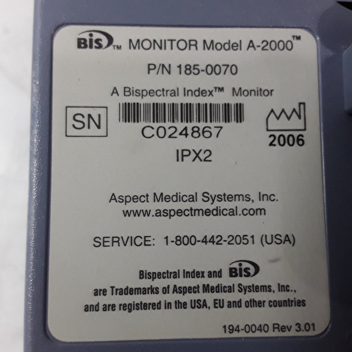 Aspect Medical Systems Aspect Medical Systems A-2000 Bispectral Index Monitor Patient Monitors reLink Medical