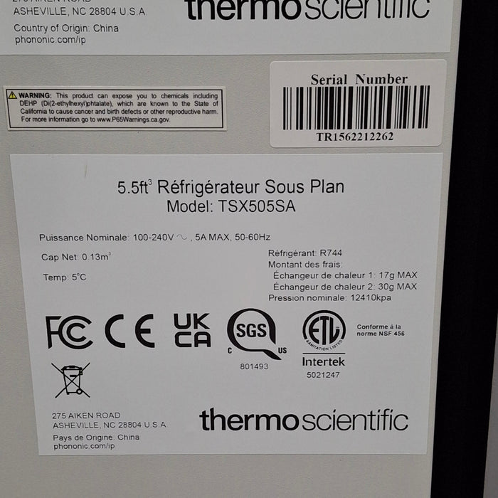 Thermo Scientific TSX505SA 5.5ft Undercounter Refrigerator