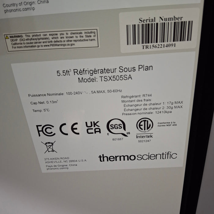 Thermo Scientific TSX505SA 5.5ft Undercounter Refrigerator