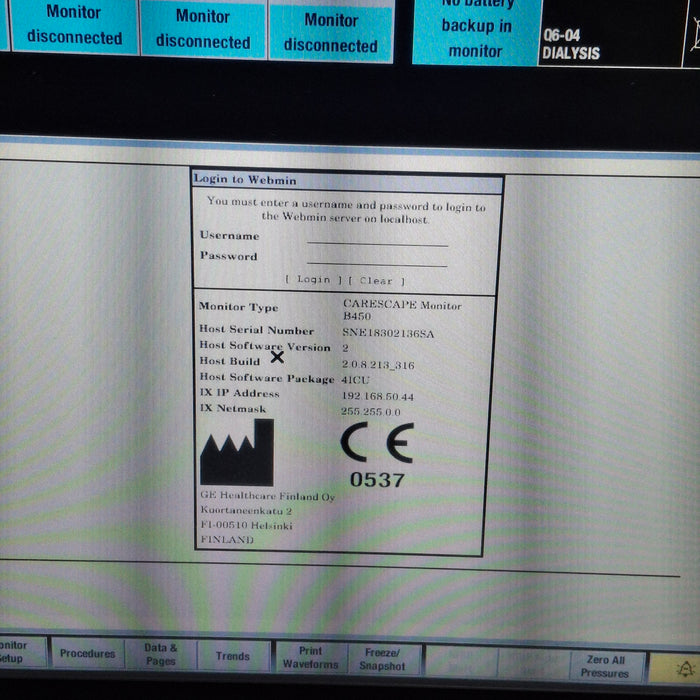 GE Healthcare GE Healthcare Carescape B450 Critical Care Patient Monitor Patient Monitors reLink Medical