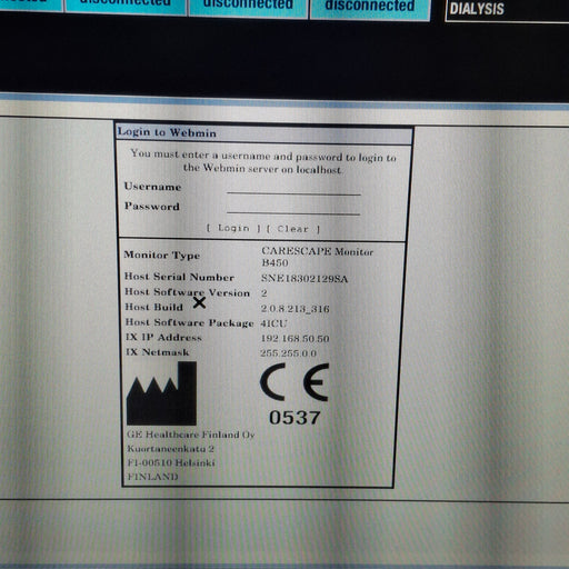GE Healthcare GE Healthcare Carescape B450 Critical Care Patient Monitor Patient Monitors reLink Medical