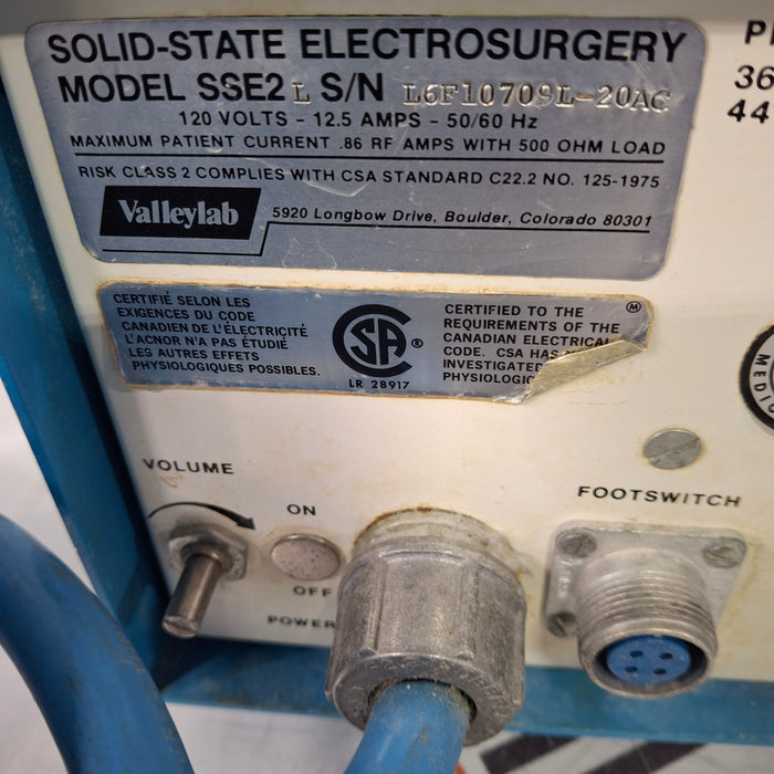 Valleylab SSE2-L Solid State Electrosurgery Unit