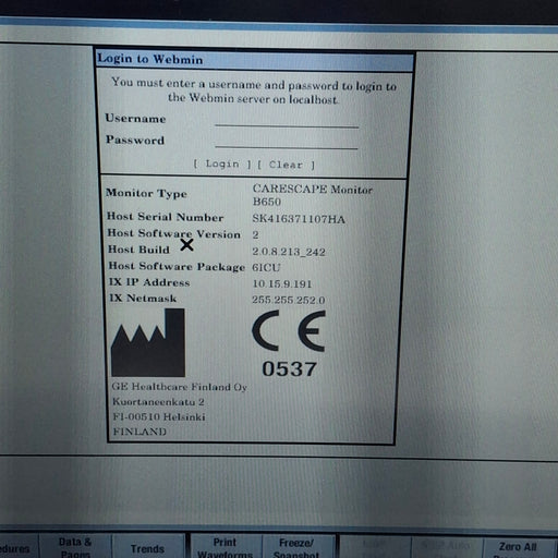 GE Healthcare GE Healthcare Carescape B650 Critical Care Patient Monitor Patient Monitors reLink Medical