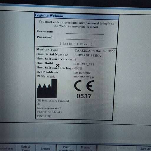 GE Healthcare GE Healthcare Carescape B650 Critical Care Patient Monitor Patient Monitors reLink Medical