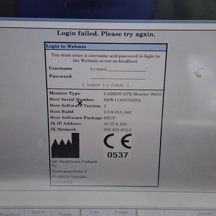 GE Healthcare GE Healthcare Carescape B650 Emergency Care Patient Monitor Patient Monitors reLink Medical