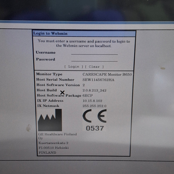 GE Healthcare GE Healthcare Carescape B650 Emergency Care Patient Monitor Patient Monitors reLink Medical