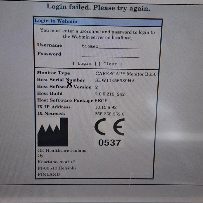 GE Healthcare GE Healthcare Carescape B650 Emergency Care Patient Monitor Patient Monitors reLink Medical