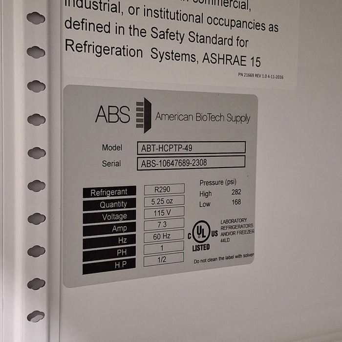 American BioTech Supply American BioTech Supply ABT-HCPTP-49 Pass Thru Laboratory Refrigerator Research Lab reLink Medical