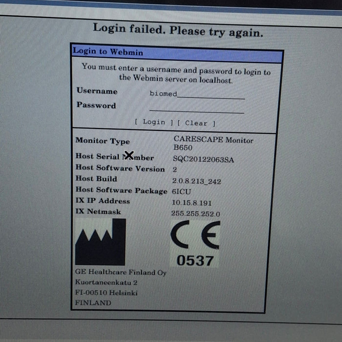 GE Healthcare GE Healthcare Carescape B650 Critical Care Patient Monitor Patient Monitors reLink Medical