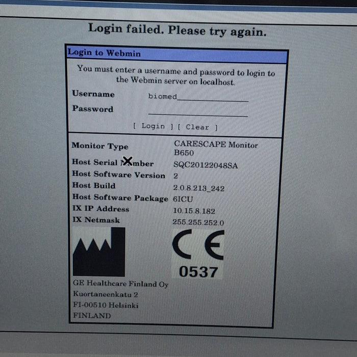 GE Healthcare GE Healthcare Carescape B650 Critical Care Patient Monitor Patient Monitors reLink Medical