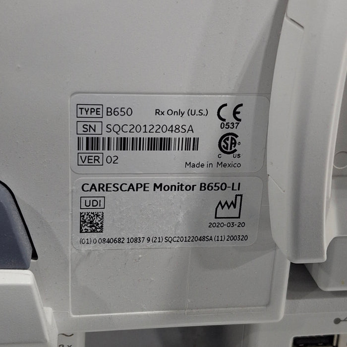 GE Healthcare GE Healthcare Carescape B650 Critical Care Patient Monitor Patient Monitors reLink Medical