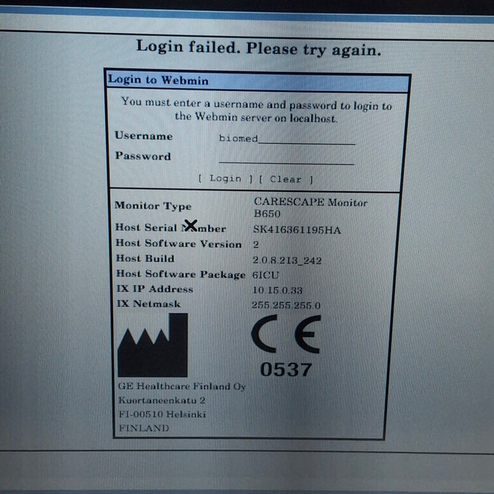 GE Healthcare GE Healthcare Carescape B650 Patient Monitor Patient Monitors reLink Medical