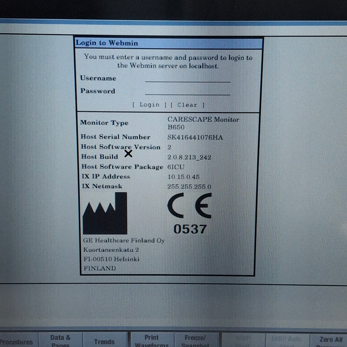 GE Healthcare GE Healthcare Carescape B650 Critical Care Patient Monitor Patient Monitors reLink Medical