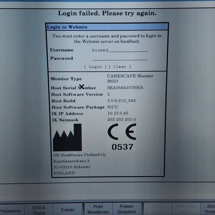 GE Healthcare GE Healthcare Carescape B650 Critical Care Patient Monitor Patient Monitors reLink Medical