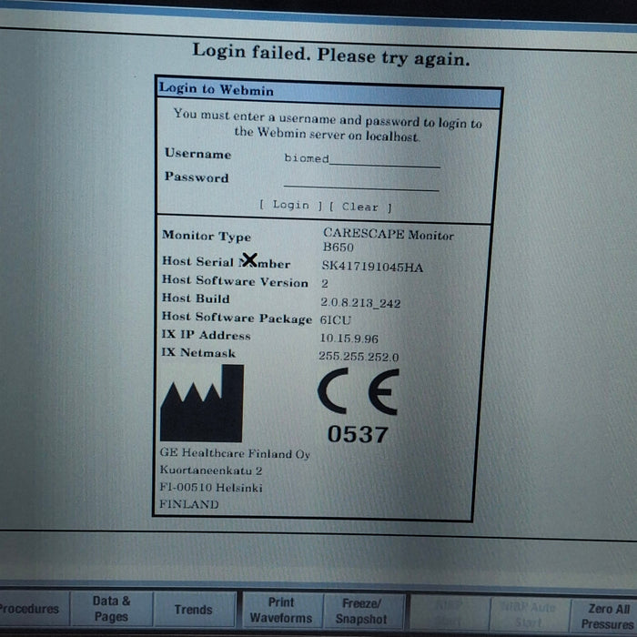 GE Healthcare GE Healthcare Carescape B650 Critical Care Patient Monitor Patient Monitors reLink Medical