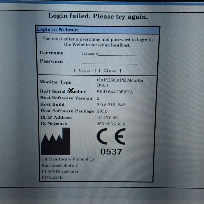 GE Healthcare GE Healthcare Carescape B650 Critical Care Patient Monitor Patient Monitors reLink Medical