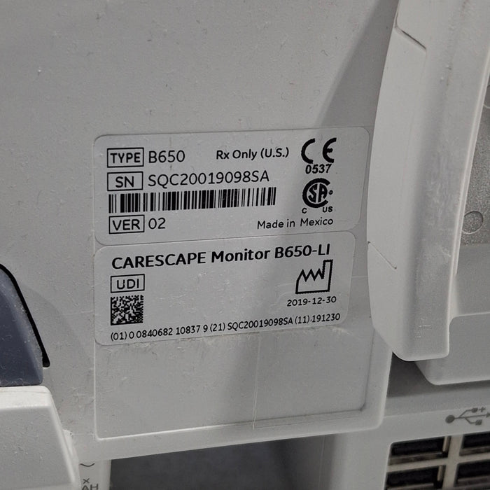 GE Healthcare GE Healthcare Carescape B650 Critical Care Patient Monitor Patient Monitors reLink Medical