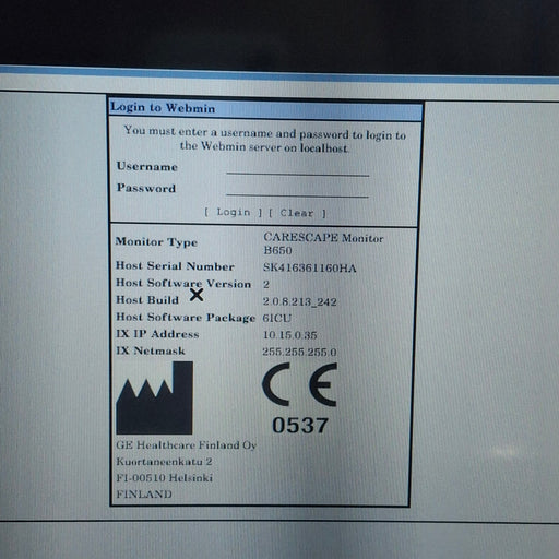GE Healthcare GE Healthcare Carescape B650 Critical Care Patient Monitor Patient Monitors reLink Medical
