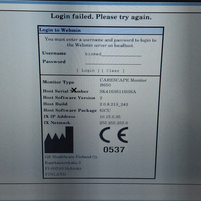 GE Healthcare GE Healthcare Carescape B650 Critical Care Patient Monitor Patient Monitors reLink Medical