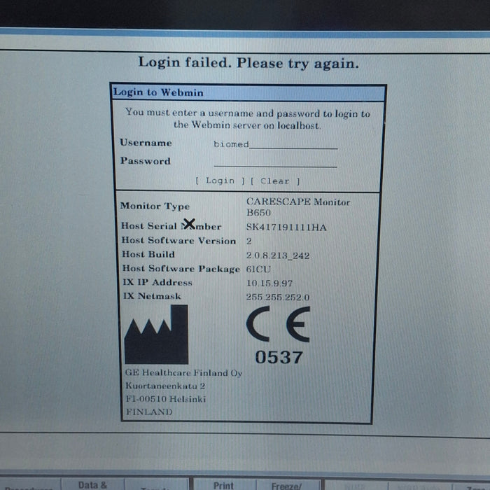 GE Healthcare GE Healthcare Carescape B650 Critical Care Patient Monitor Patient Monitors reLink Medical