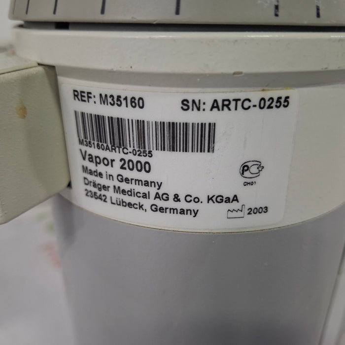 Draeger Medical Draeger Medical Vapor 2000 Isoflurane Vaporizer Anesthesia reLink Medical