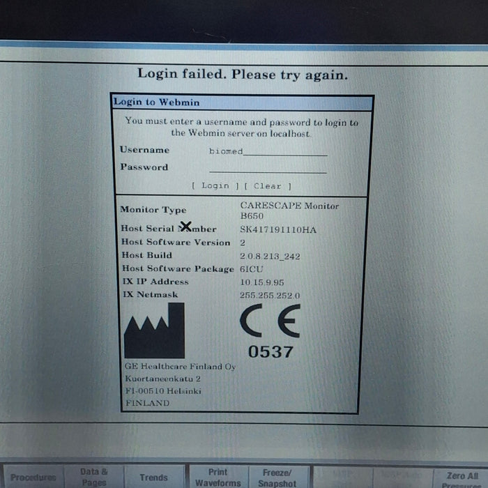 GE Healthcare GE Healthcare Carescape B650 Critical Care Patient Monitor Patient Monitors reLink Medical