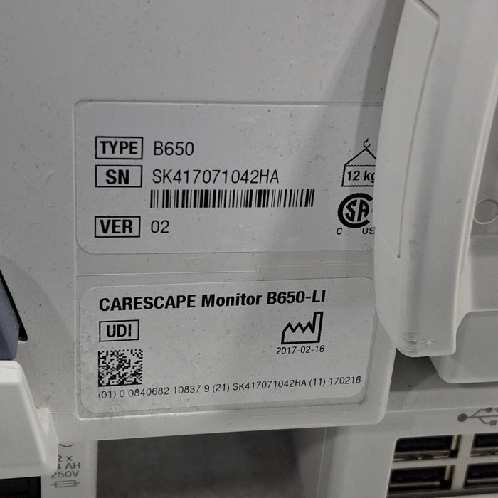 GE Healthcare GE Healthcare Carescape B650 Critical Care Patient Monitor Patient Monitors reLink Medical