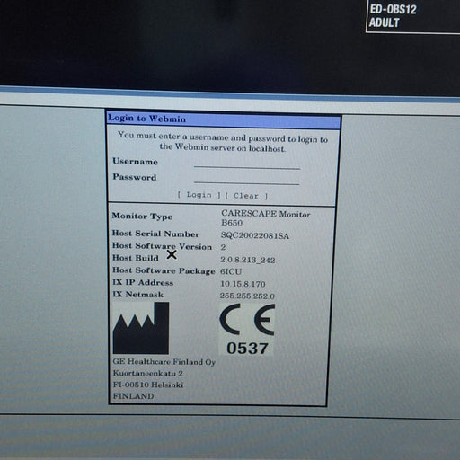 GE Healthcare GE Healthcare Carescape B650 Critical Care Patient Monitor Patient Monitors reLink Medical