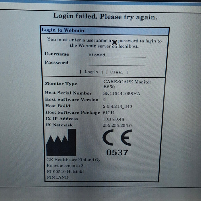 GE Healthcare GE Healthcare Carescape B650 Critical Care Patient Monitor Patient Monitors reLink Medical