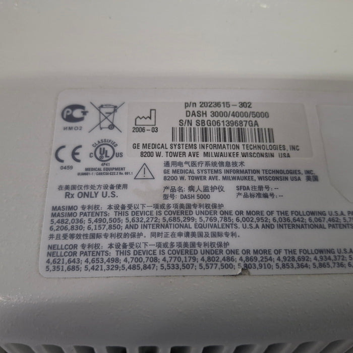GE Healthcare GE Healthcare Dash 5000 - Masimo SpO2 Patient Monitor Patient Monitors reLink Medical