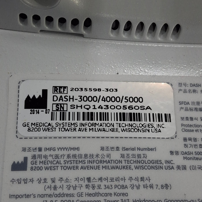 GE Healthcare GE Healthcare Dash 5000 - GE/Nellcor SpO2 Patient Monitor Patient Monitors reLink Medical