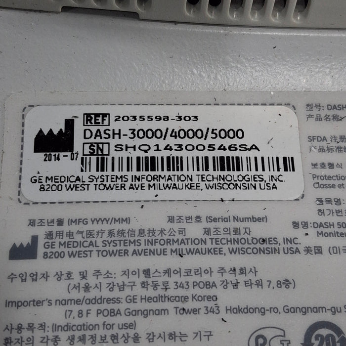 GE Healthcare GE Healthcare Dash 5000 - GE/Nellcor SpO2 Patient Monitor Patient Monitors reLink Medical